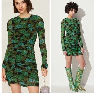 Rachel Comey Gant Floral Ruched Flower Power Mini Dress